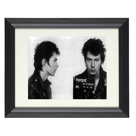 Sid Vicious - New York Police Department 1978 - Framed Print - 8x10 Beveled Frame