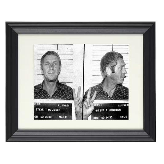 Steve McQueen - Santa Clara County Sheriff 1972 - Framed Print - 8x10 Beveled Frame