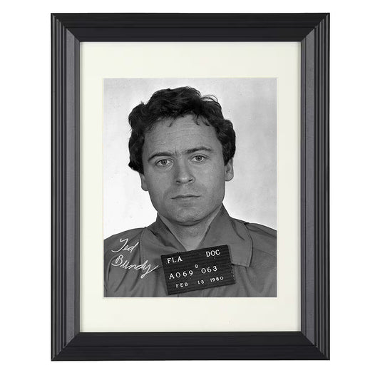 Ted Bundy - Florida Department of Corrections 1980 - Framed Print - 8x10 Beveled Frame