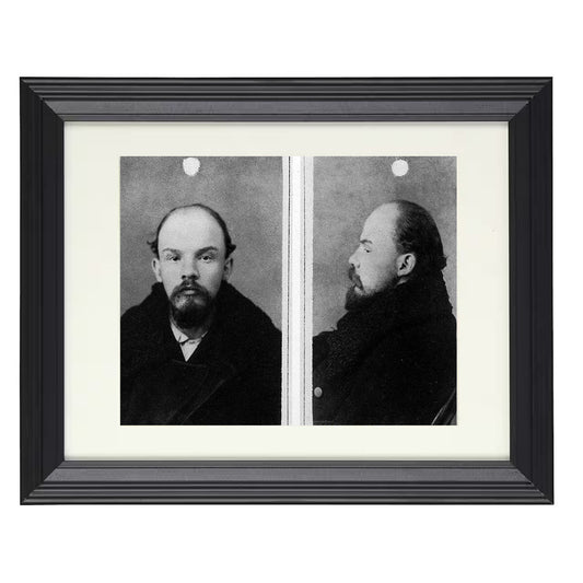Vladimir Lenin - St. Petersburg Police 1895 - Framed Print - 8x10 Beveled Frame