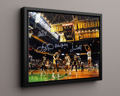 Celtics and Lakers Autograph Print - Finals Rivalry - Banner Battles