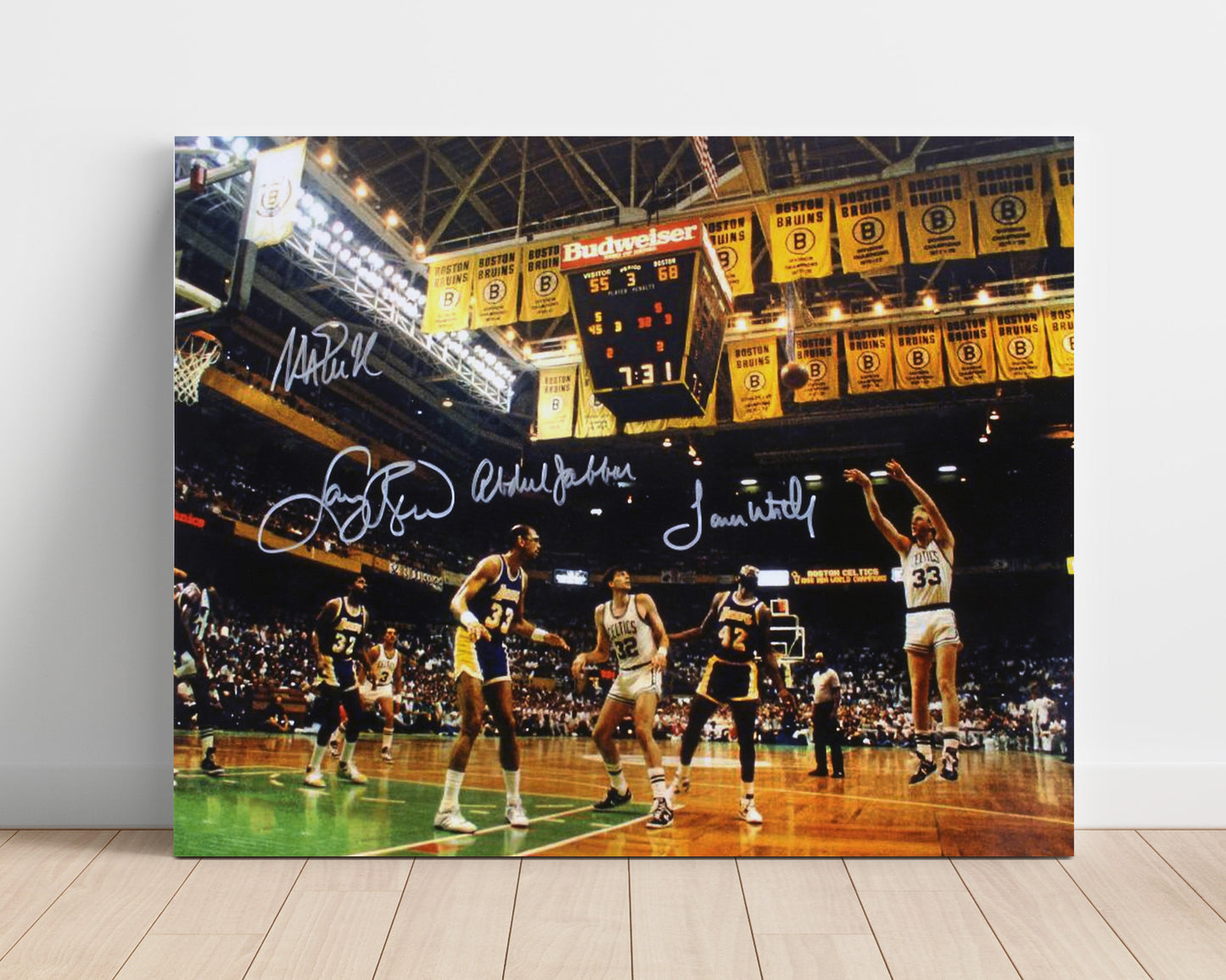 Celtics and Lakers Autograph Print - Finals Rivalry - Banner Battles