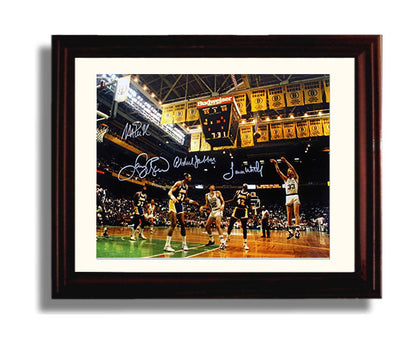 Celtics and Lakers Autograph Print - Finals Rivalry - Banner Battles