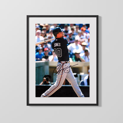 Chipper Jones Autograph Print - Sweet Swing - Chipper Cracks It