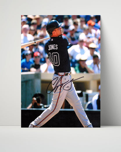 Chipper Jones Autograph Poster - Sweet Swing - Chipper Cracks It