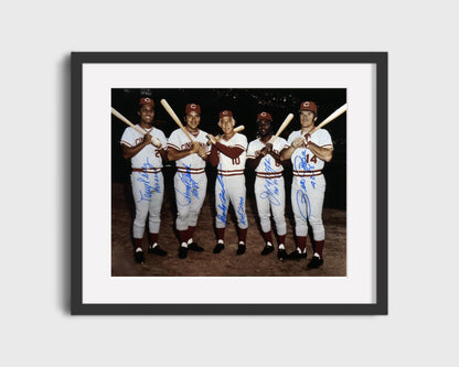 Cincinnati Reds Autograph Print - Hall Of Famers With Rose - Big Red Legacy