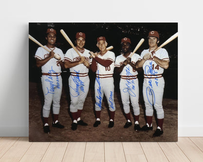 Cincinnati Reds Autograph Poster - Hall Of Famers With Rose - Big Red Legacy