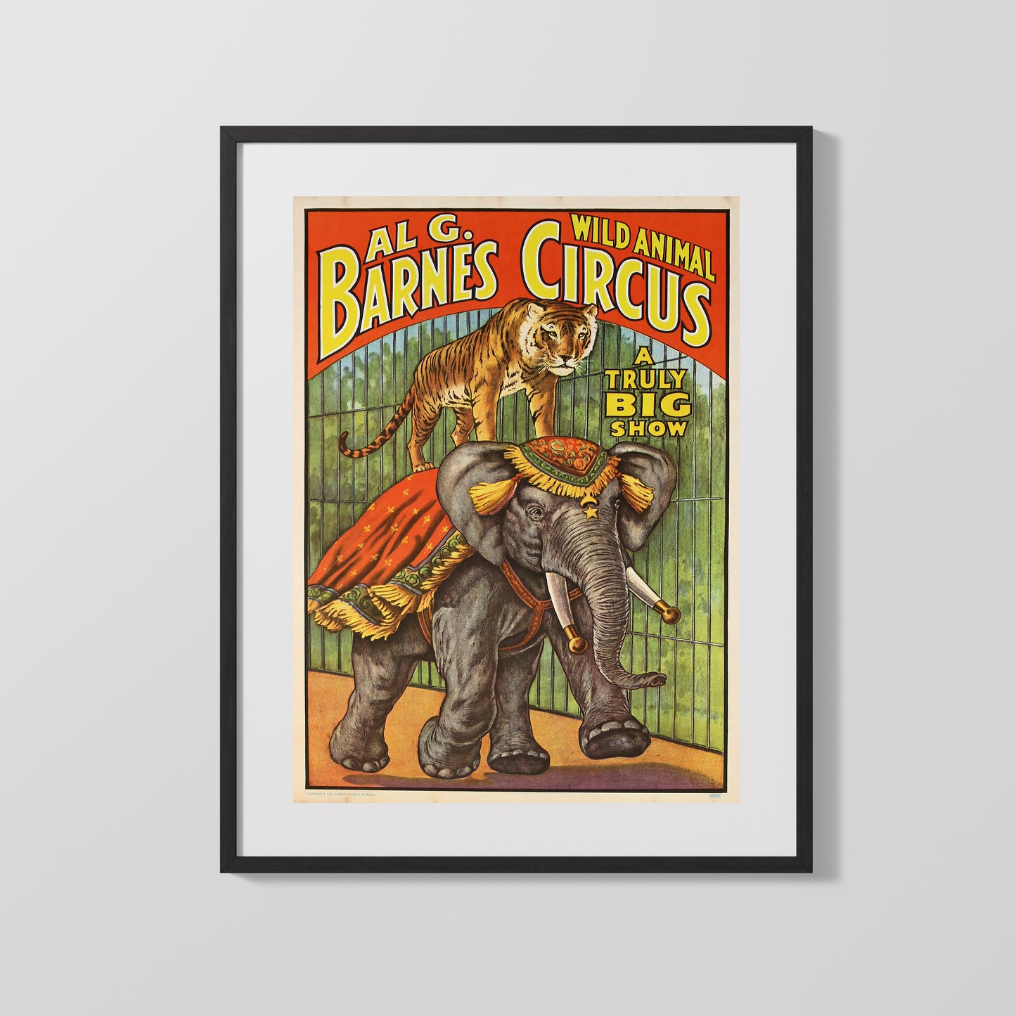 Circus Poster - Al G. Barnes Wild Animal - Elephant and Tiger