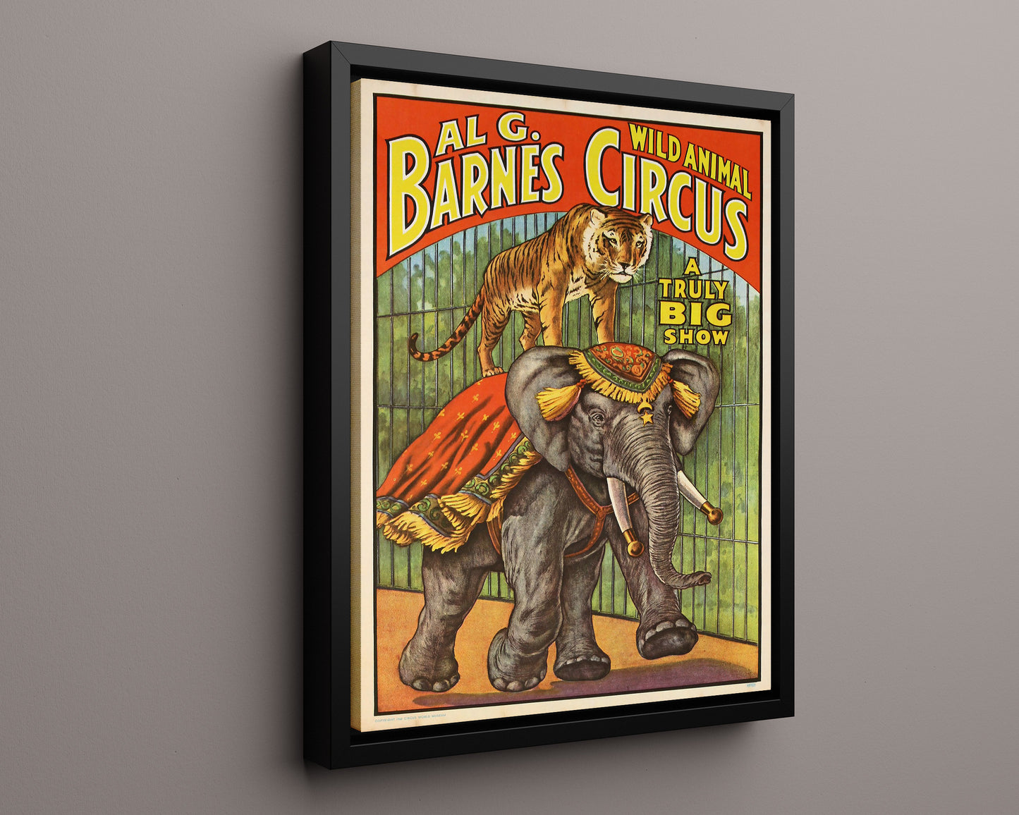 Circus Poster - Al G. Barnes Wild Animal - Elephant and Tiger