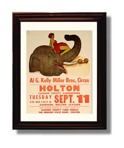 Circus Poster - Al G. Kelly Miller Bros - Elephant Act