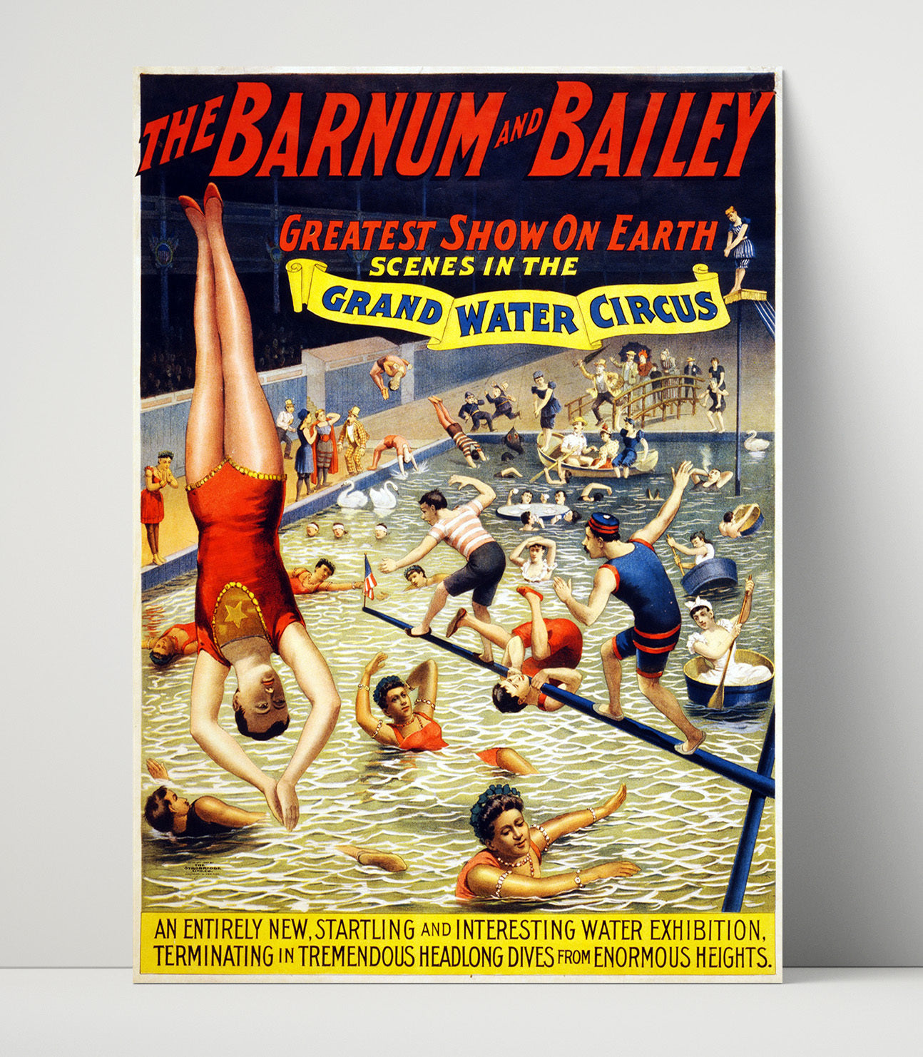 Barnum and Bailey Grand Water Circus Vintage Circus Print 16x20 Unframed Print circus wall art print