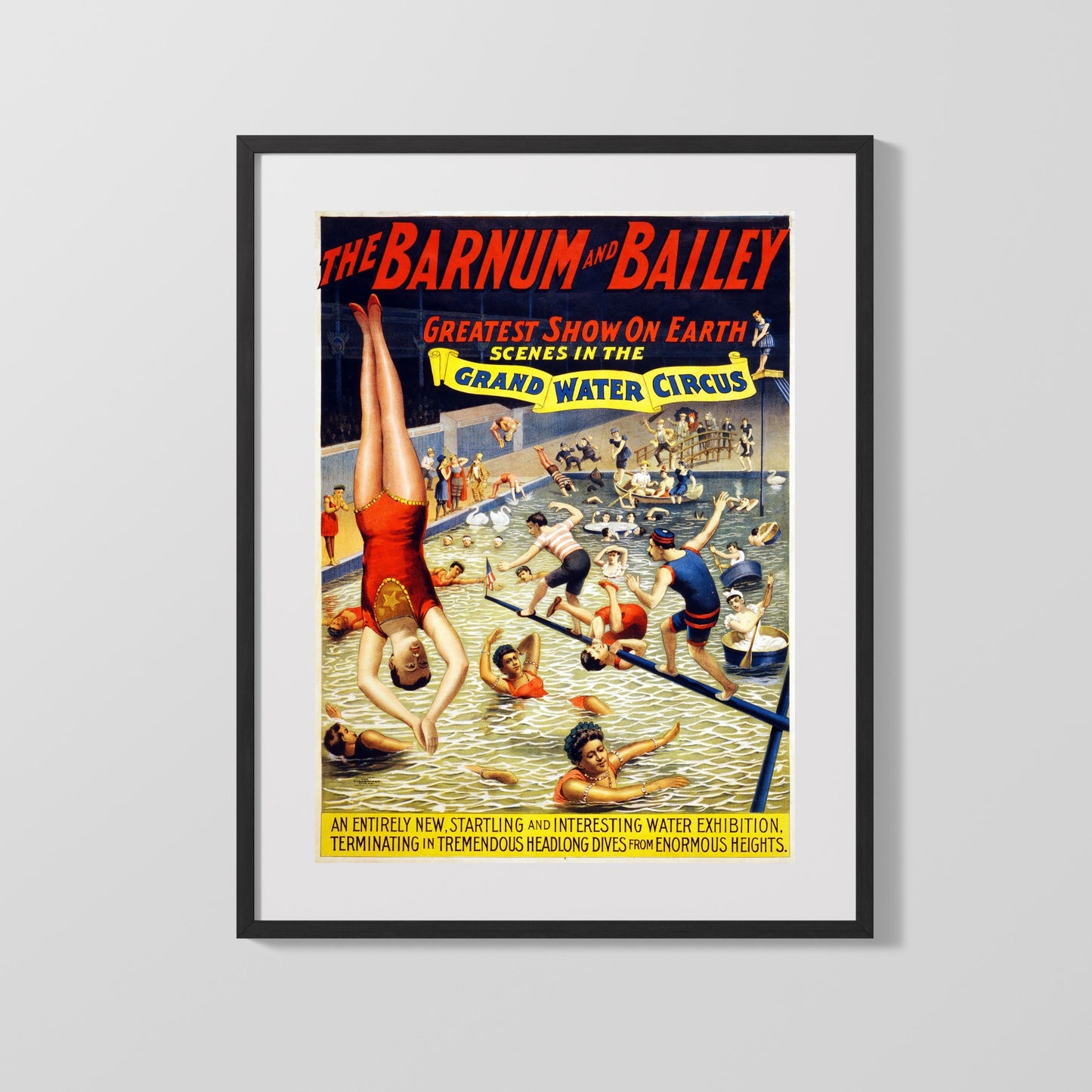 Circus Poster Unframed - Barnum and Bailey - Grand Water Circus