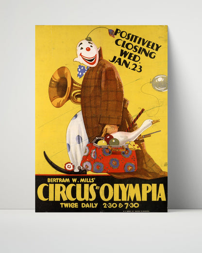 Circus Poster Unframed - Bertram W. Mills - Olympia Closing