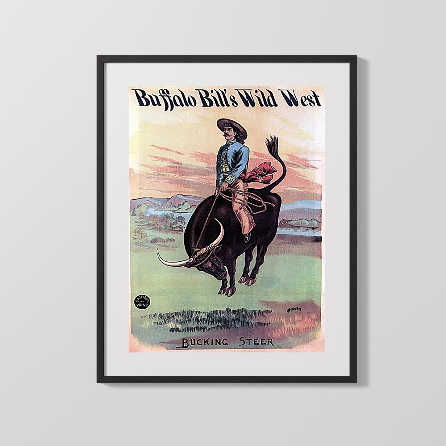 Circus Poster - Buffalo Bill - Bucking Steer