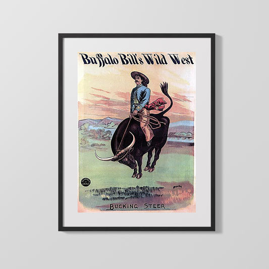 Circus Poster - Buffalo Bill - Bucking Steer