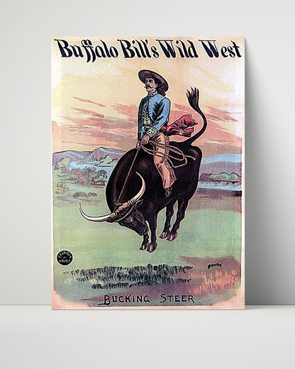 Circus Poster - Buffalo Bill - Bucking Steer
