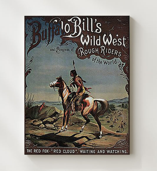 Buffalo Bill - Red Cloud - Canvas vintage circus poster wall art