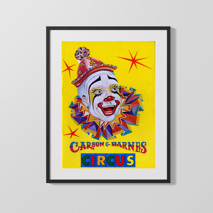 Circus Poster Unframed - Carson and Barnes - Clown
