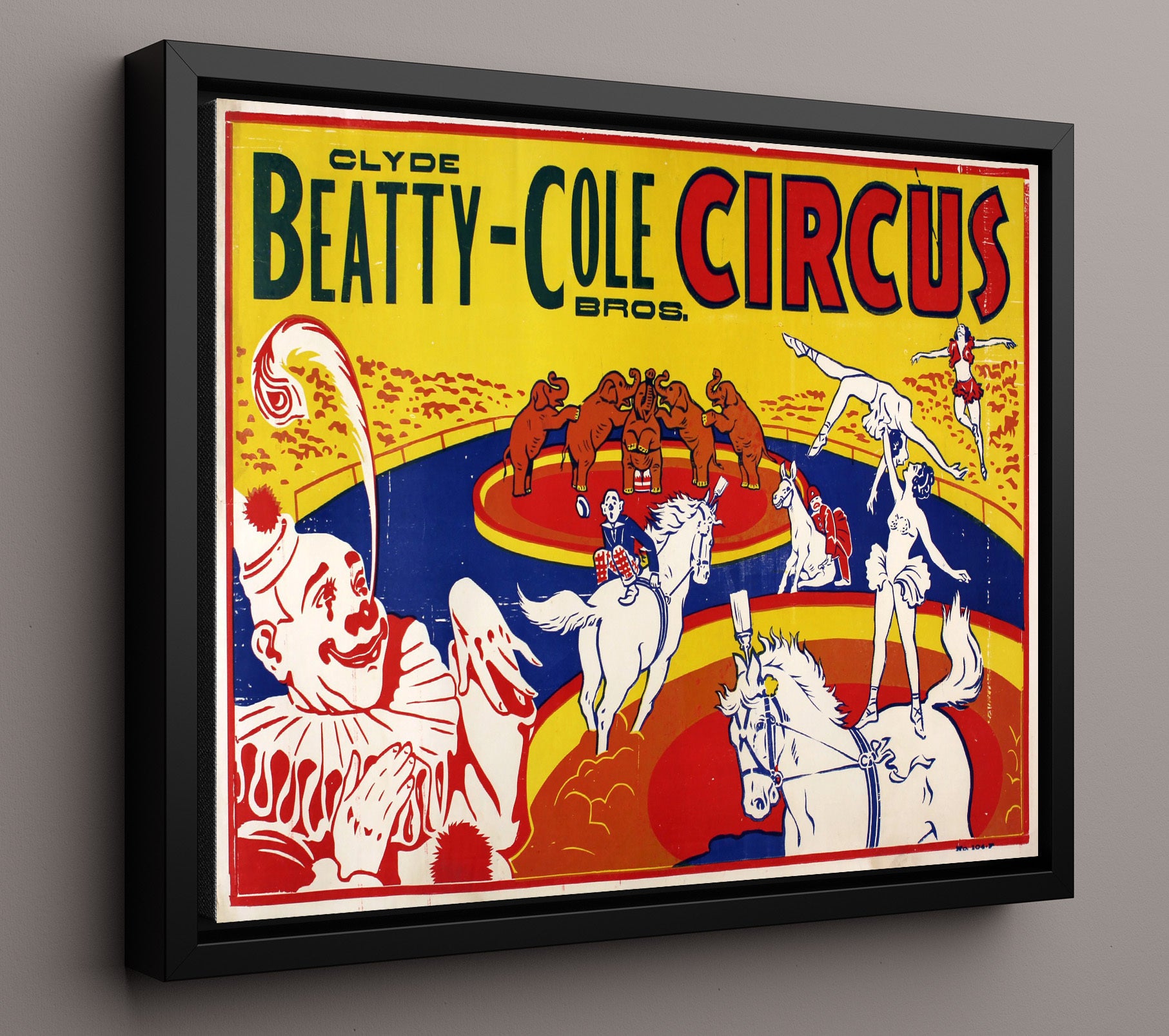 Clyde Beatty Cole Bros Circus Acts Vintage Circus Print 16x20 Framed Canvas circus wall art print