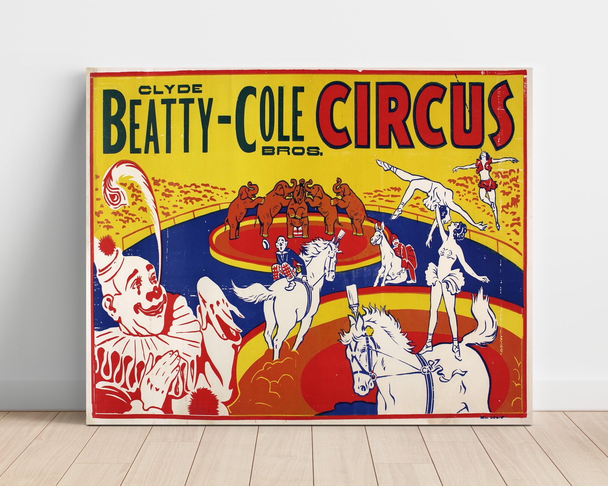 Clyde Beatty Cole Bros Circus Acts Vintage Circus Print 16x20 Unframed Print circus wall art print