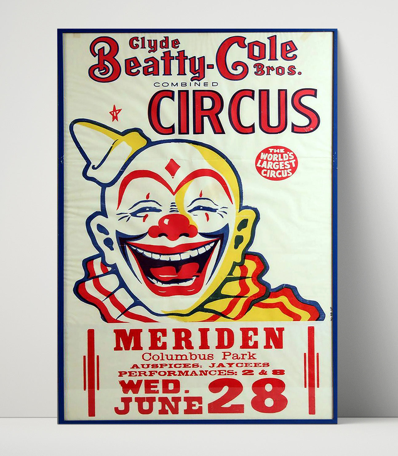 Clyde Beatty Cole Bros Meriden Vintage Circus Print 16x20 Unframed Print circus wall art print