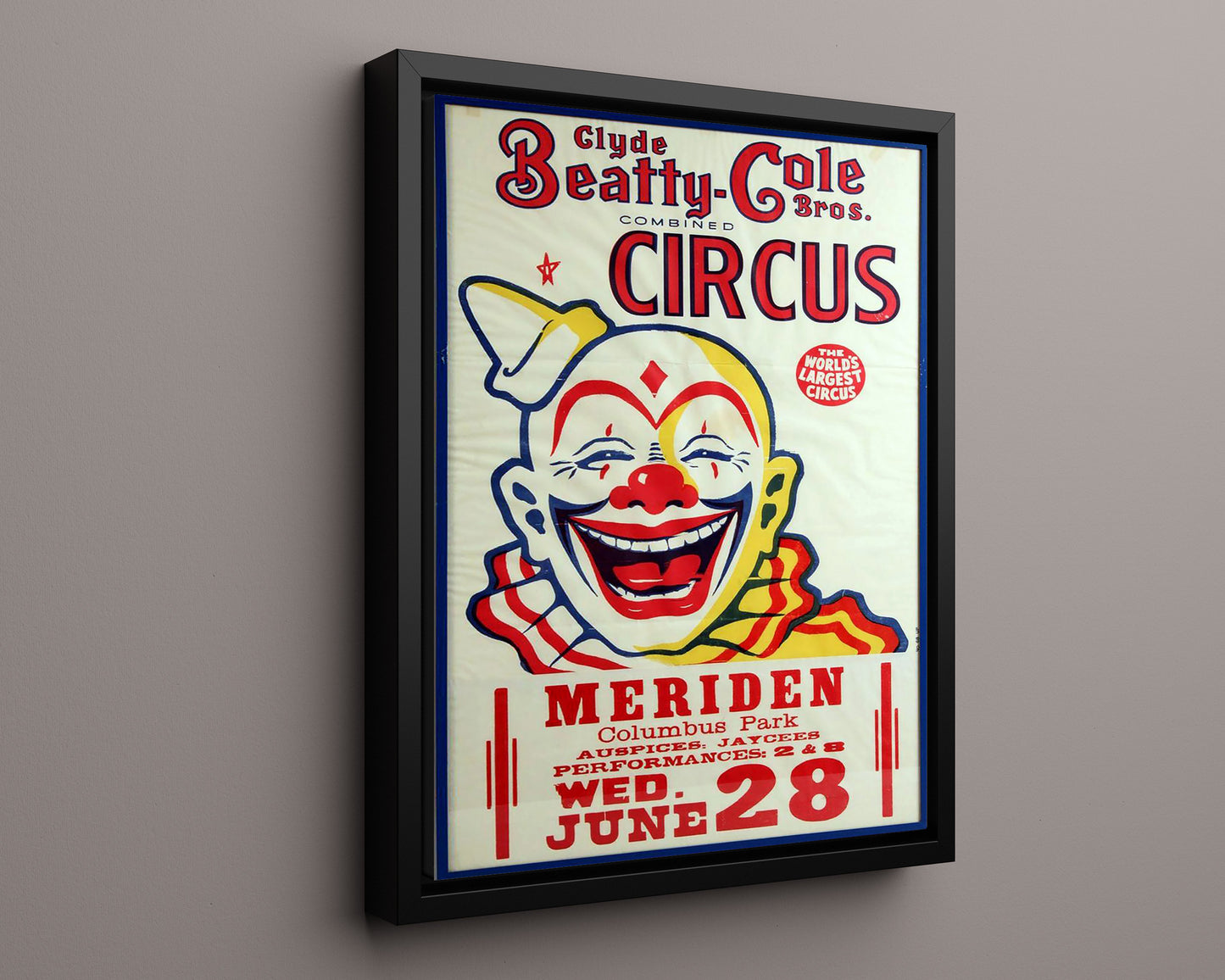 Circus Poster - Clyde Beatty-Cole Bros - Meriden