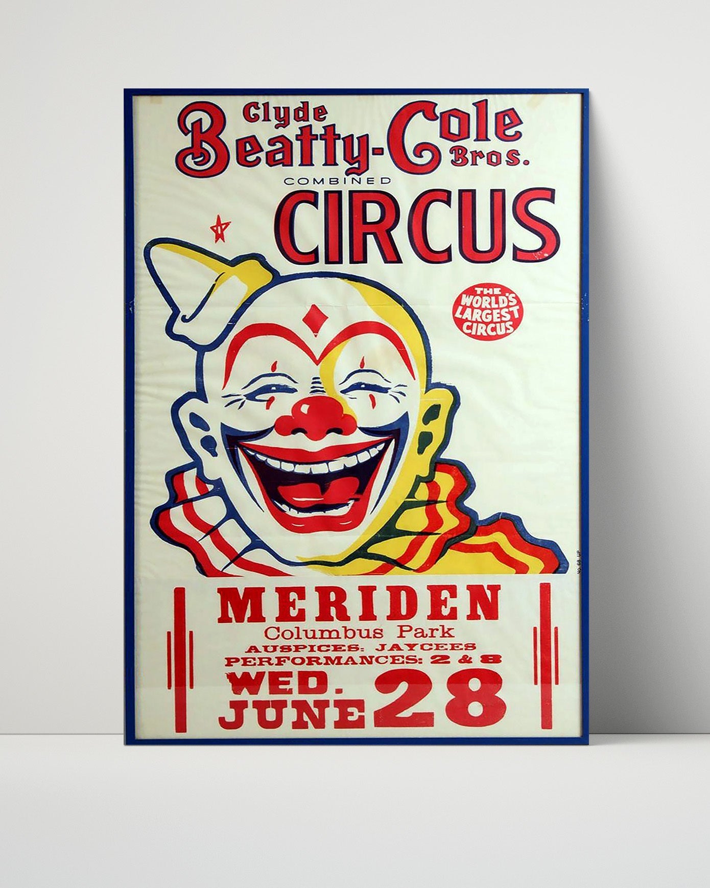 Circus Poster Unframed - Clyde Beatty-Cole Bros - Meriden