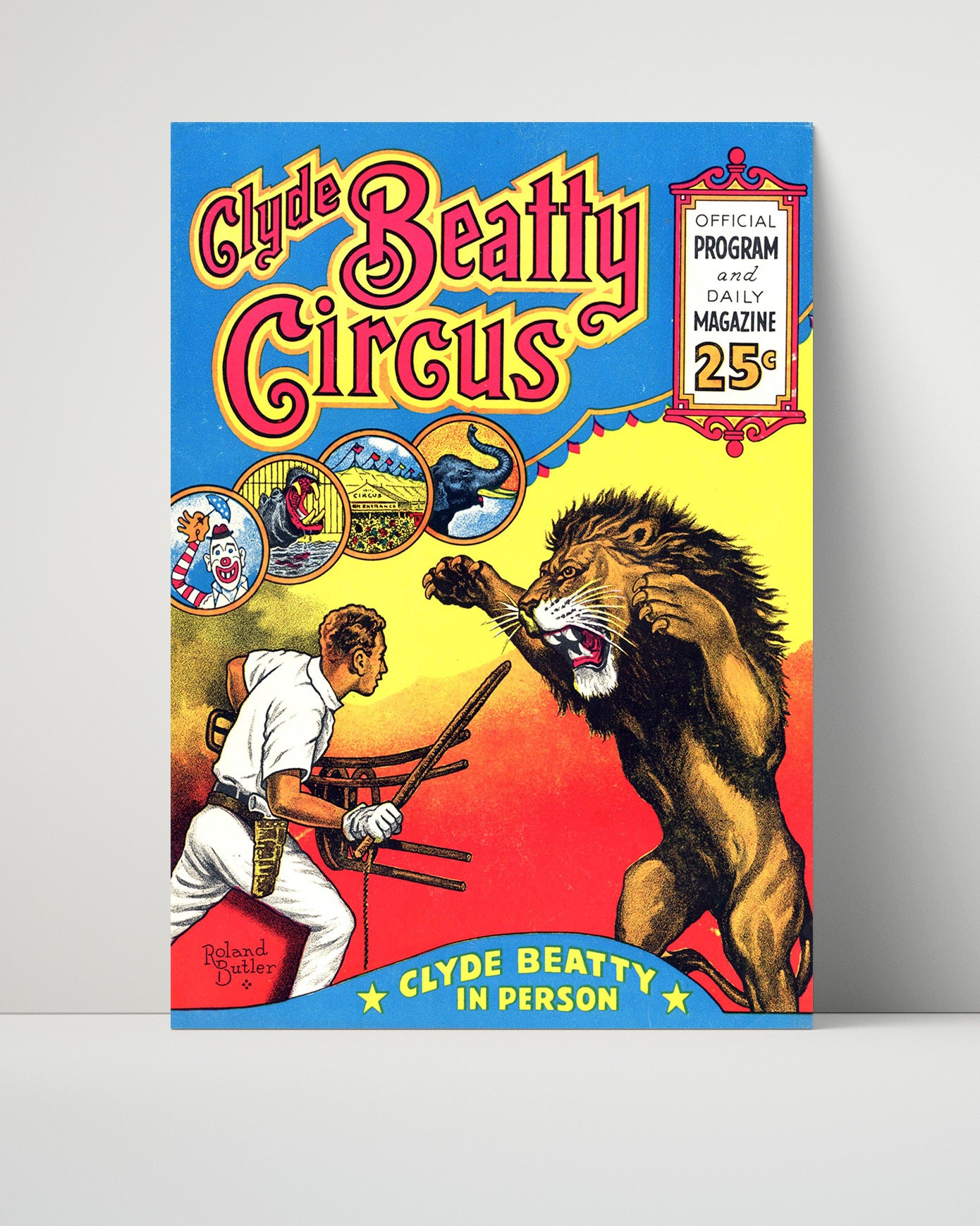Circus Poster - Clyde Beatty - Lion Tamer