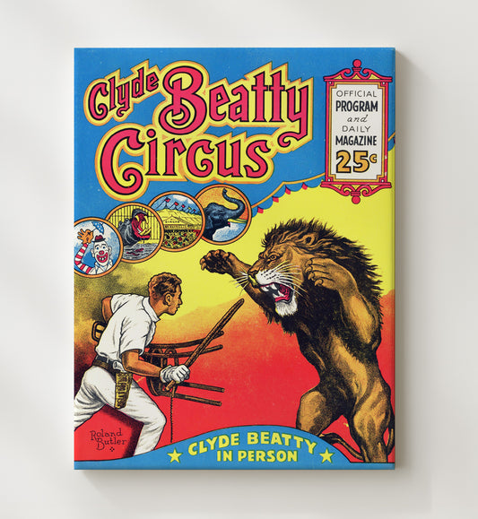 Clyde Beatty - Lion Tamer - Canvas vintage circus poster wall art