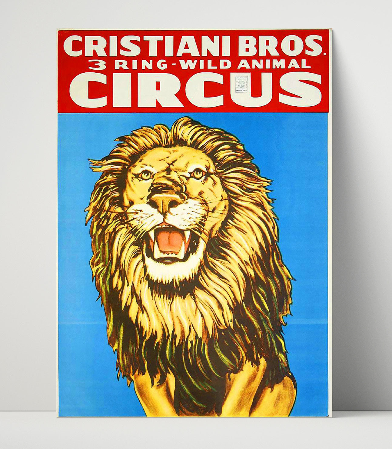 Cristiani Bros Lion Vintage Circus Print 16x20 Unframed Print circus wall art print