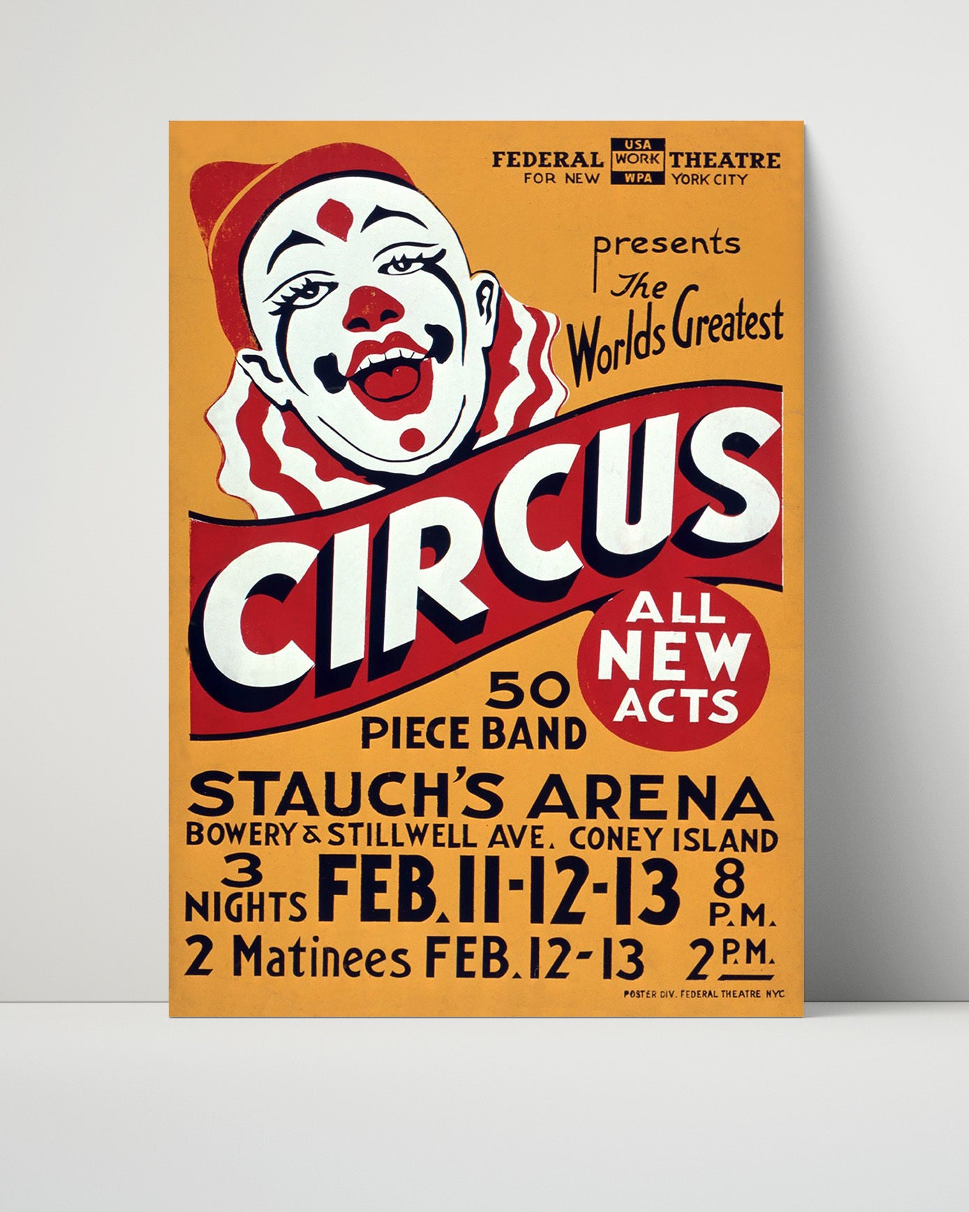 Circus Poster - Federal Theatre WPA - Coney Island