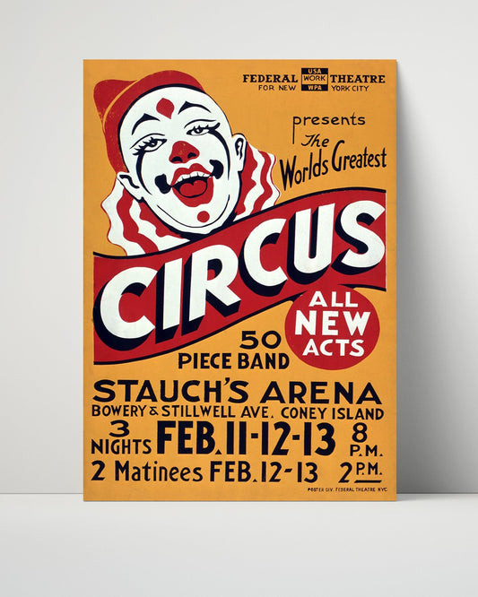 Circus Poster Unframed - Federal Theatre WPA - Coney Island