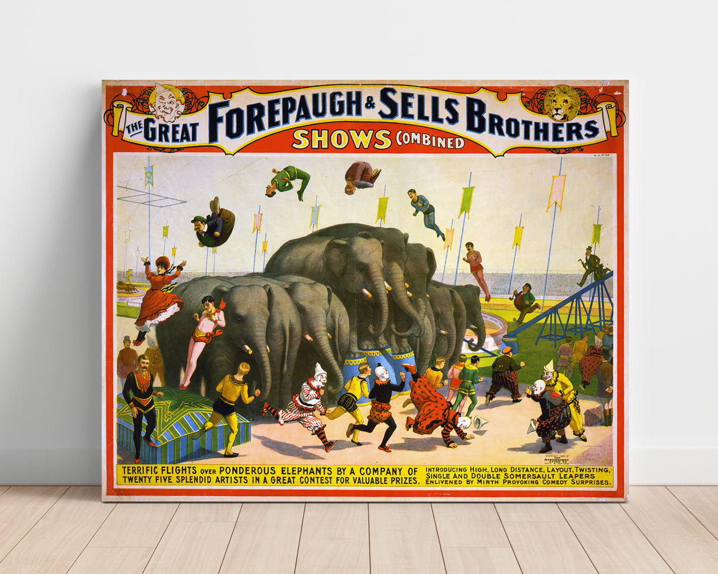 Forepaugh and Sells Bros Combined Show Vintage Circus Print 16x20 Unframed Print circus wall art print