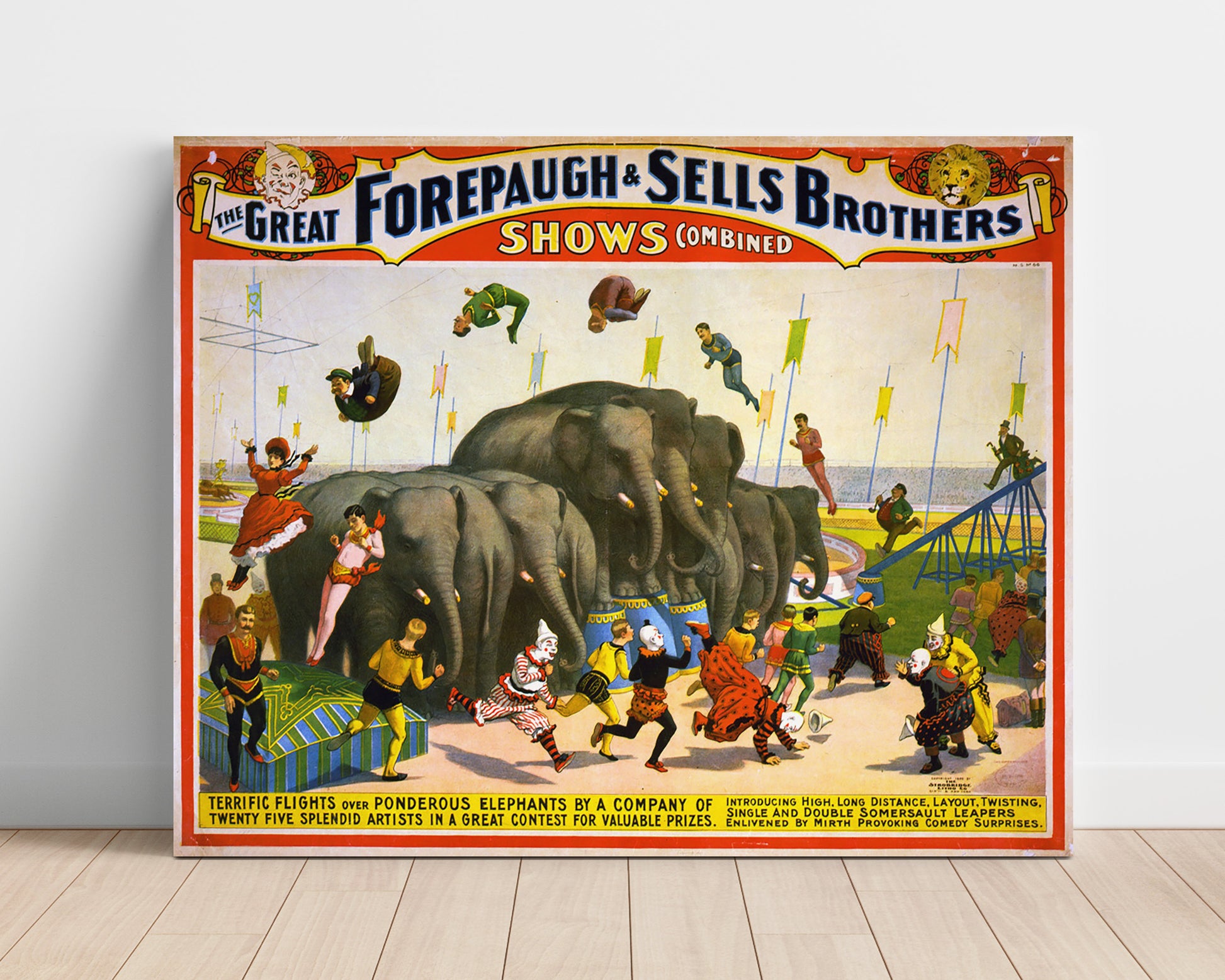 Forepaugh and Sells Bros Combined Show Vintage Circus Print 16x20 Unframed Print circus wall art print