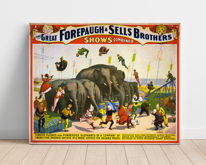 Circus Poster Unframed - Forepaugh and Sells Bros - Combined Show