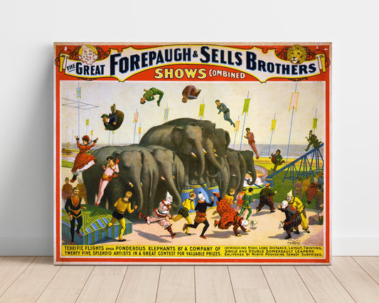 Circus Poster Unframed - Forepaugh and Sells Bros - Combined Show
