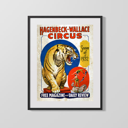 Circus Poster - Hagenbeck-Wallace - Tiger 1932