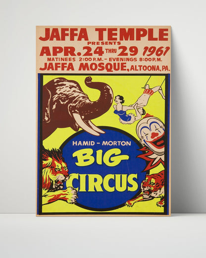 Circus Poster Unframed - Hamid-Morton - Jaffa Temple 1961