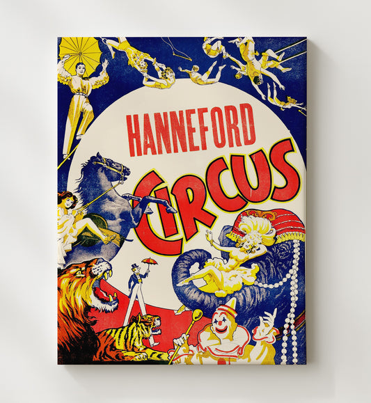 Hanneford Acrobats and Animal Acts - Canvas vintage circus poster wall art