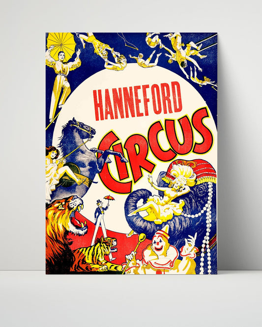 Circus Poster Unframed - Hanneford - Acrobats and Animals