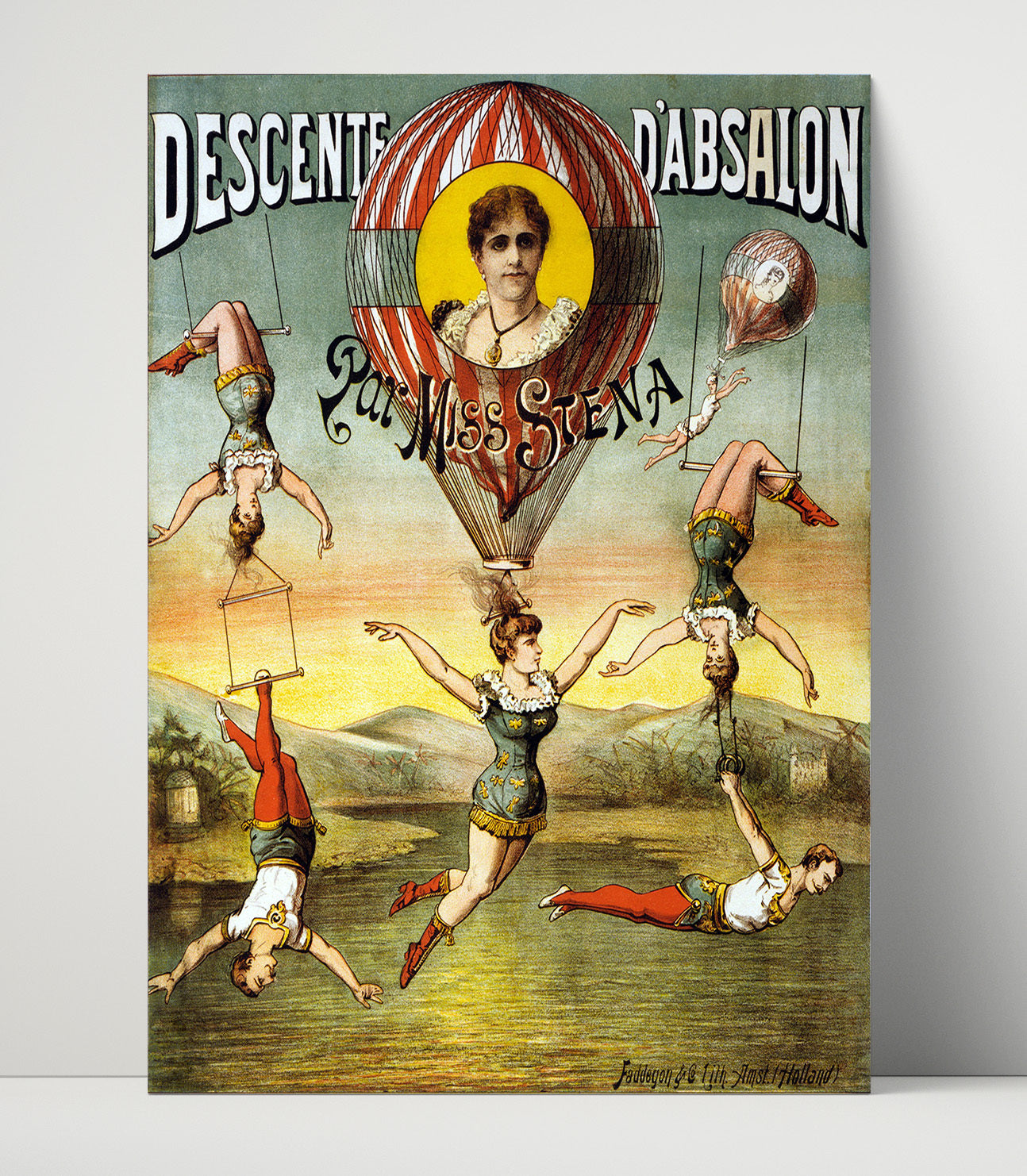 Miss Stena Balloon Acrobatics Vintage Circus Print 16x20 Unframed Print circus wall art print