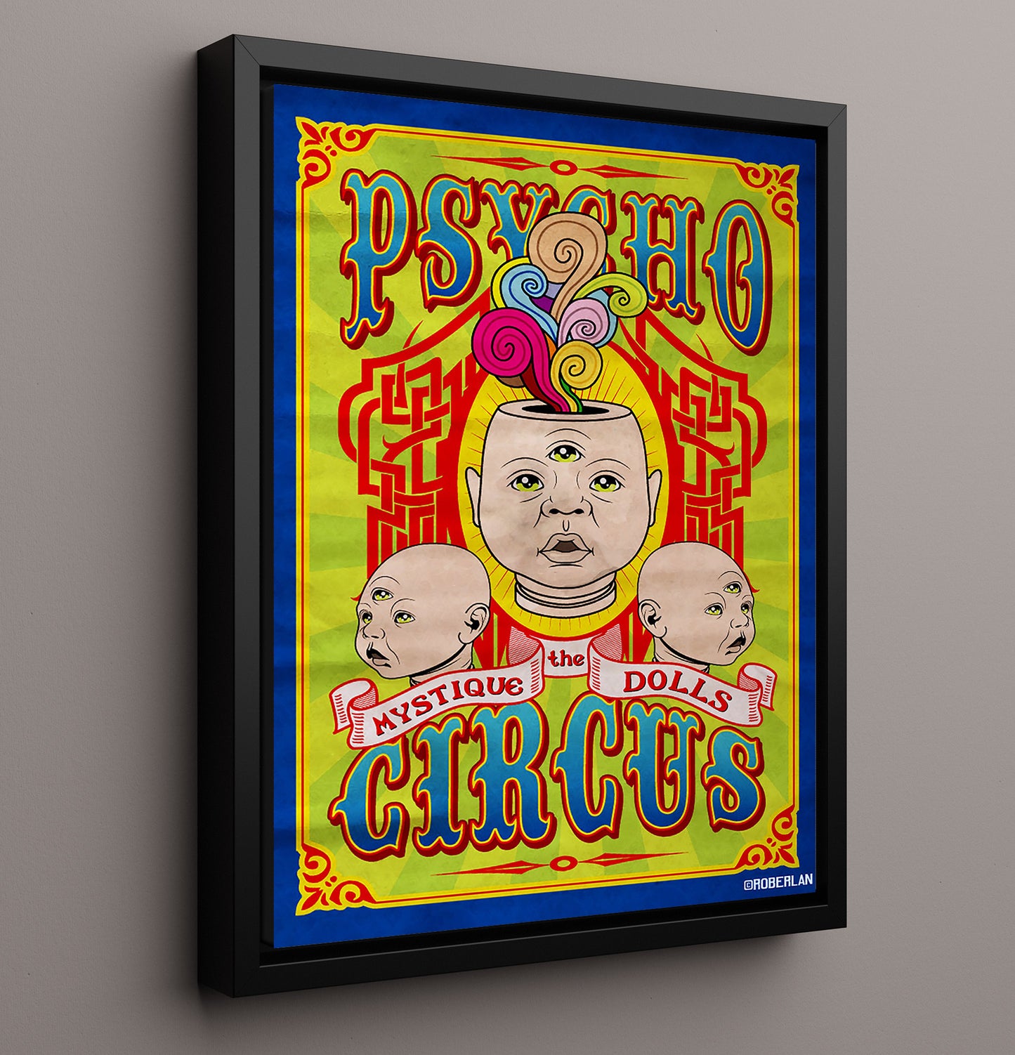 Psycho Circus Mystique Dolls Vintage Circus Print 16x20 Framed Canvas circus wall art print