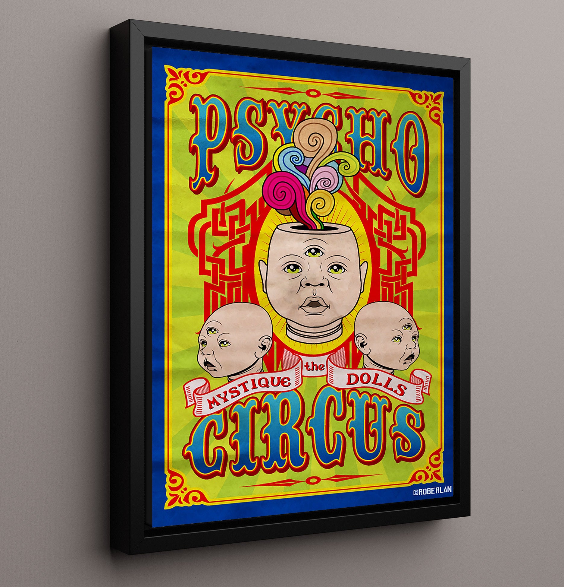 Psycho Circus Mystique Dolls Vintage Circus Print 16x20 Framed Canvas circus wall art print