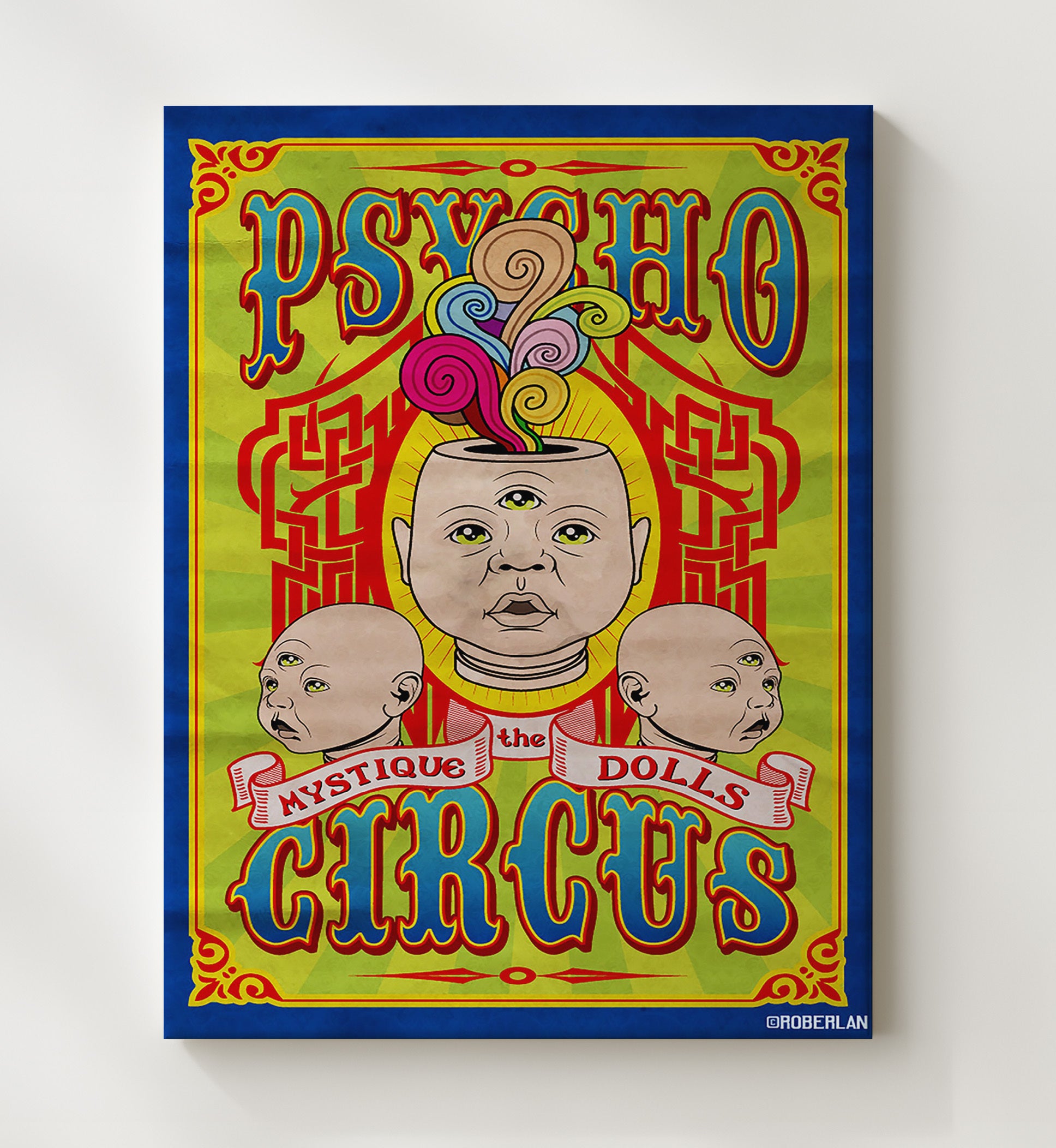 Psycho Circus Mystique Dolls Vintage Circus Print 20x24 Canvas circus wall art print