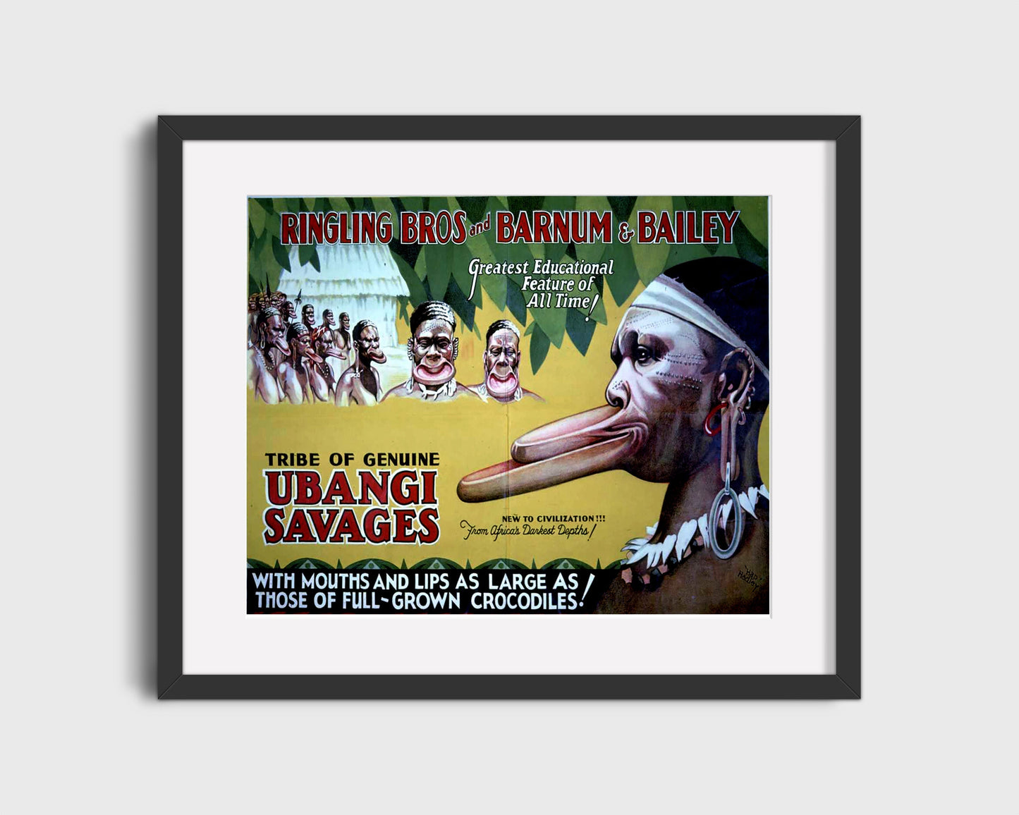 Circus Poster Unframed - Ringling Bros and Barnum and Bailey - Ubangi Tribe