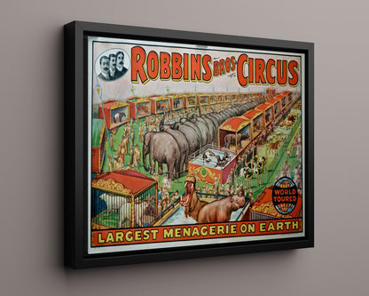 Circus Poster - Robbins Bros - Largest Menagerie