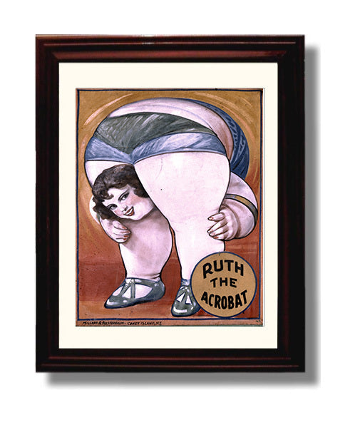 Ruth the Acrobat Performer Vintage Circus Print 8x10 Beveled Frame circus wall art print