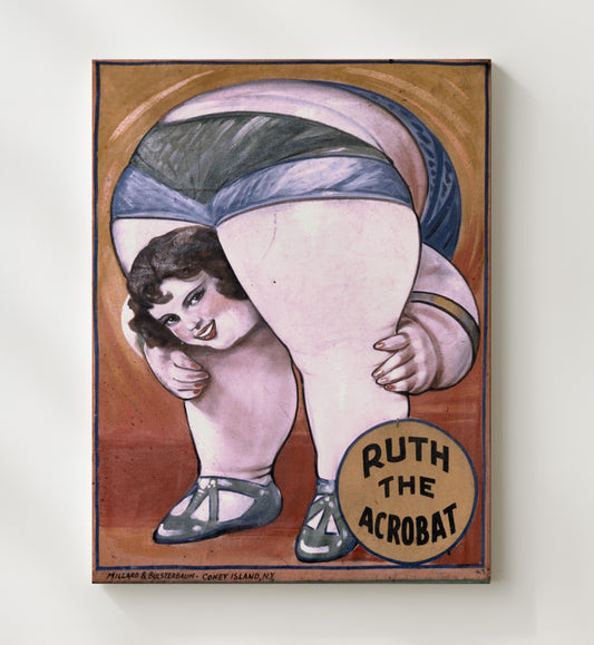 Ruth the Acrobat - Circus Performer - Canvas vintage circus poster wall art