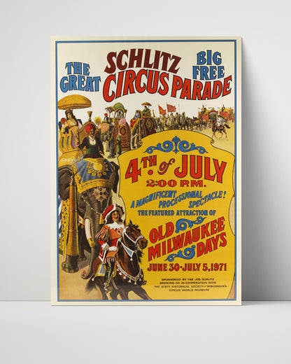 Circus Poster - Schlitz - Circus Parade 4th of July