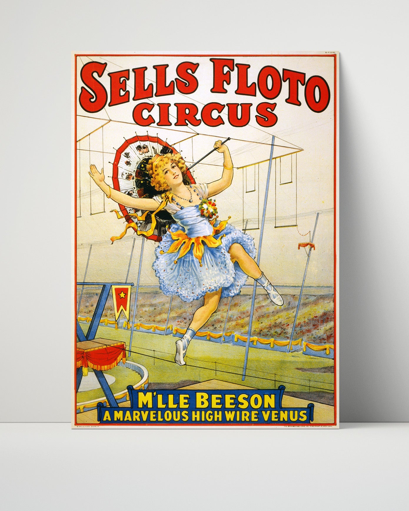 Circus Poster - Sells Floto - Mlle Beeson High Wire 1921